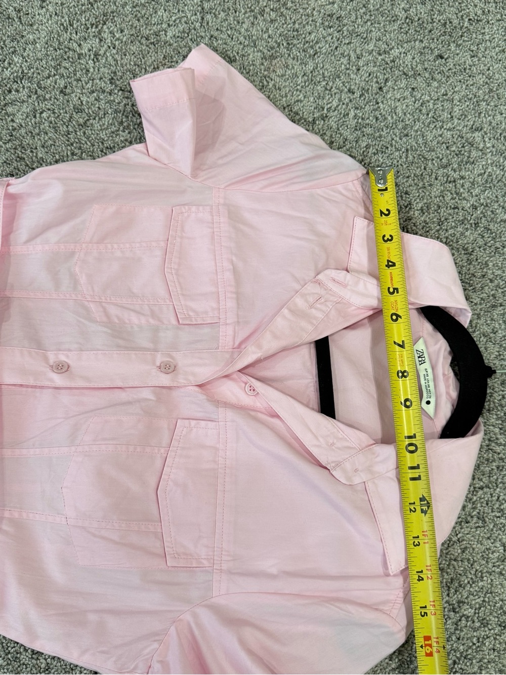 Zara Baby Pink 100% Cotton Collared Belted Shirt Dress Maxi Resort Women’s XS - Picture 12 of 15